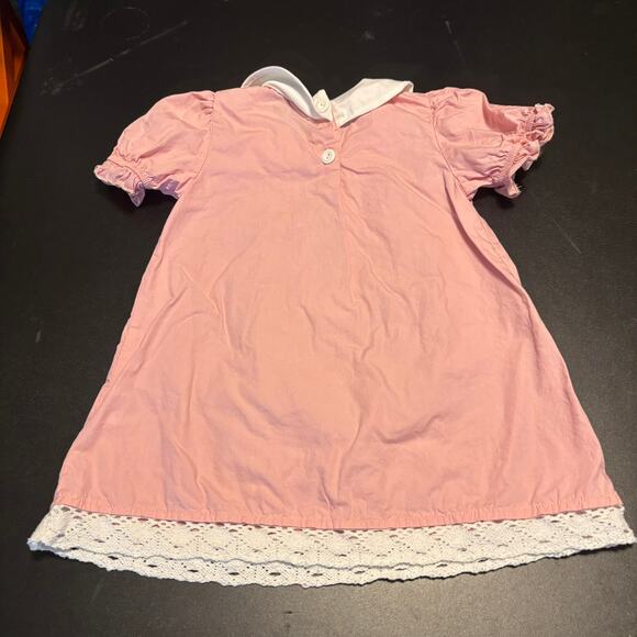 MARIE NICOLE Girls Size Small Dress Pink White Embroidered Floral Summer Spring - Picture 4 of 4